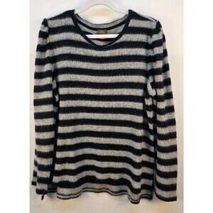 Vince Camuto Women's XL Sweater Navy/ Light Gray Striped Soft Cozy Lounge Clean